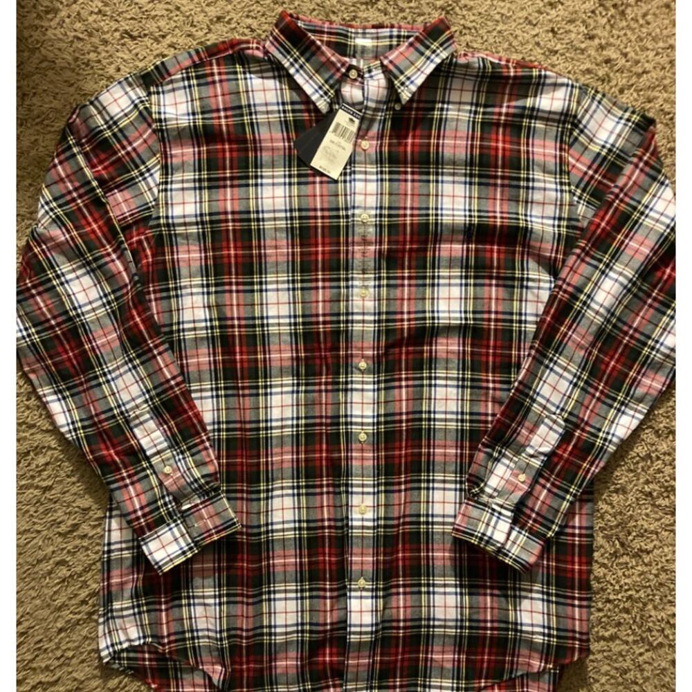 Ralph Lauren Classic Fit Plaid Flannel Shirt Mens Large